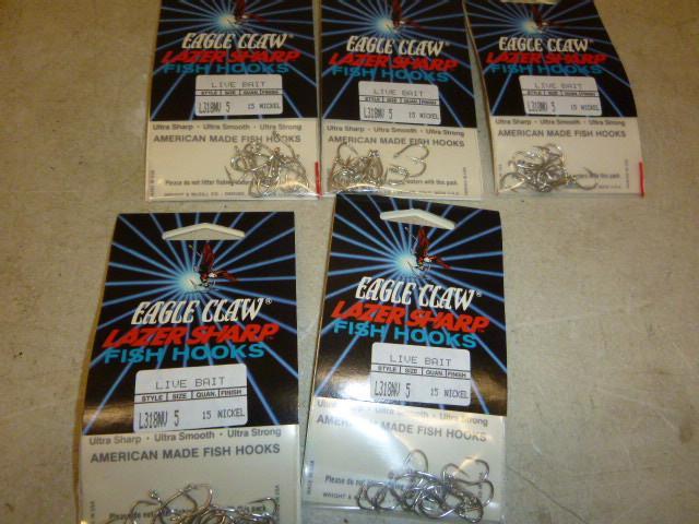 5 Packs of Eagle Claw Lazer Sharp H...