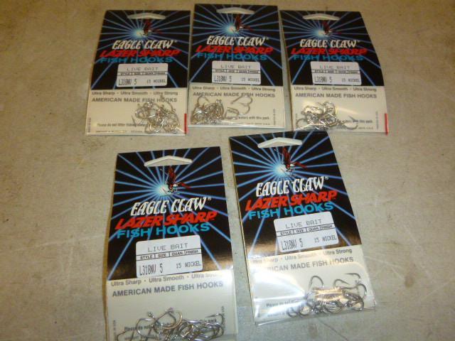 5 Packs of Eagle Claw Lazer Sharp H...