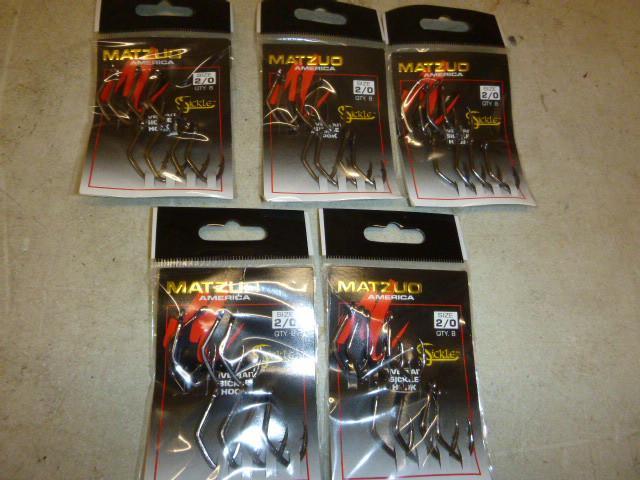 5 Packs of Matzuo Sickle Hooks Size...
