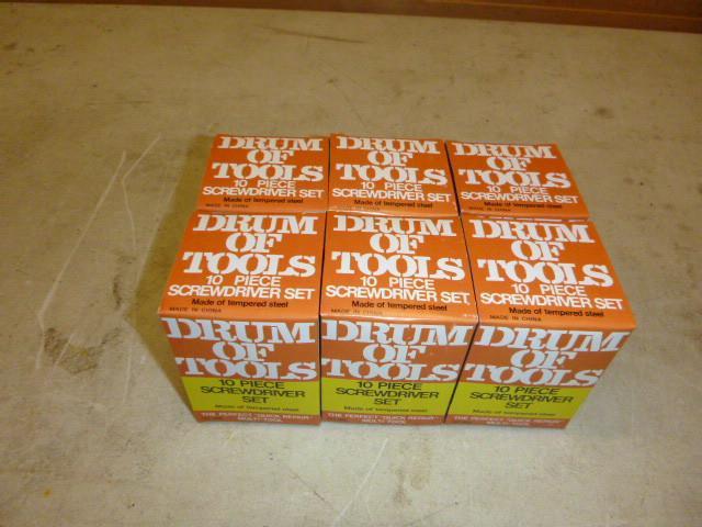 6 Drum of Tools 10 Piece Screwdrive...