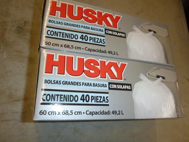 2 Boxes of Husky 13 Gallon Flap Tie...