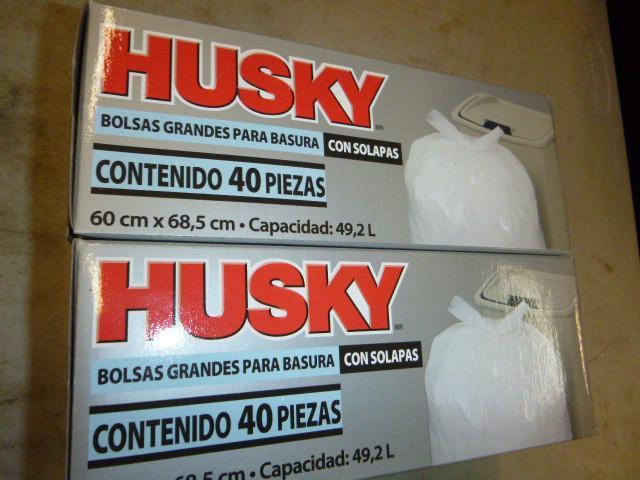 2 Boxes of Husky 13 Gallon Flap Tie...
