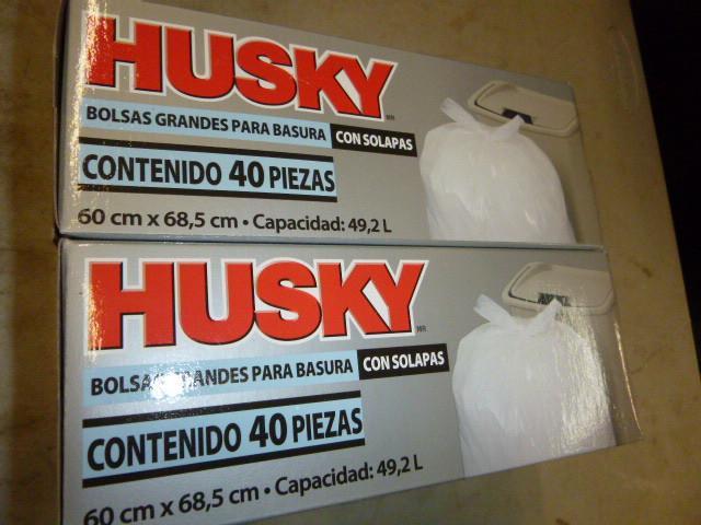 2 Boxes of Husky 13 Gallon Flap Tie...