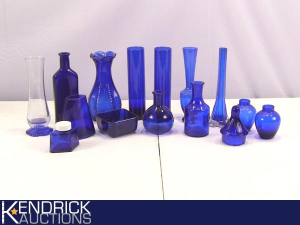 Lot of Vintage Cobalt Blue Glass Vases