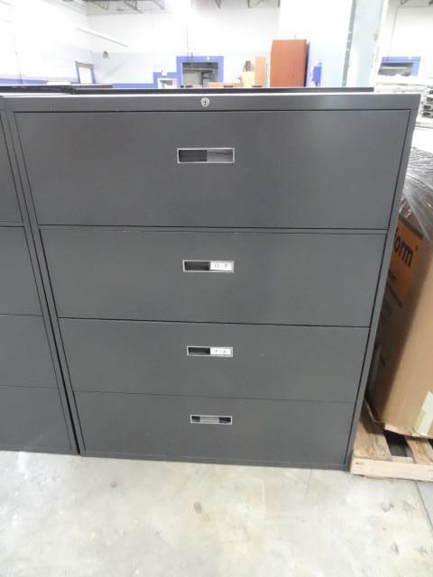 lot 140 image: 42" metal 4 drawer lateral fil...