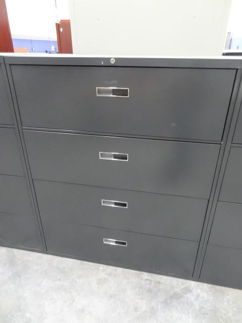 lot 142 image: 42" metal 4 drawer lateral fil...