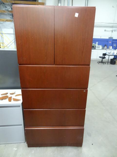 lot 144 image: 4 drawer lateral cabinet with 2 sto...