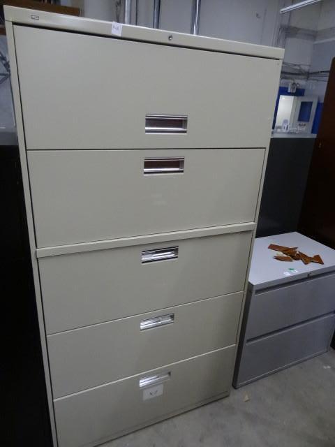 lot 146 image: 36" metal 5 drawer lateral fil...