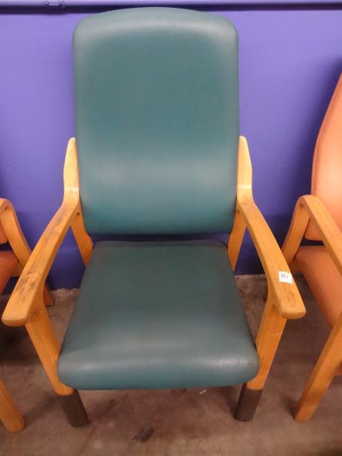 lot 167 image: Wood framed side chair with tall ba...