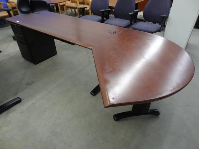 lot 175 image: 2 piece office desk. 3 drawers. 108...