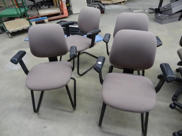 lot 182 image: 4 matching metal framed side chairs...
