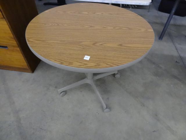lot 191 image: 36" round table on wheels...