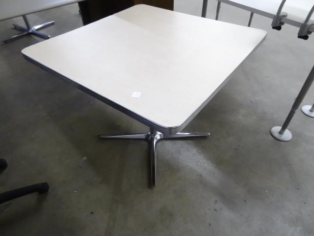 lot 194 image: 36 x 36 table with metal base...