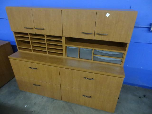 lot 197 image: 2 piece office storage cabinet. 4 l...