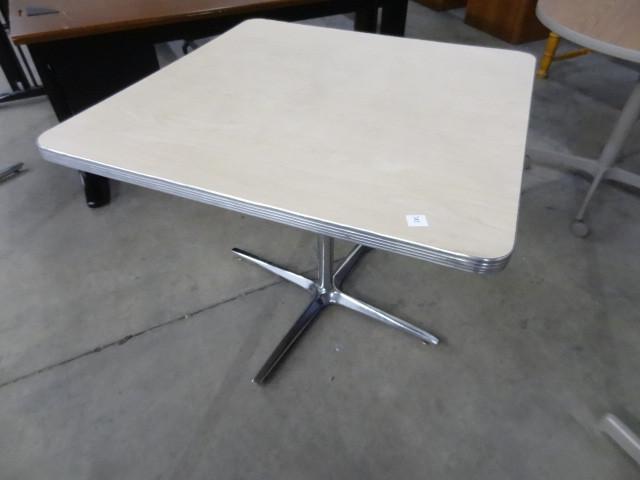 lot 205 image: 36 x 36 table with metal base...