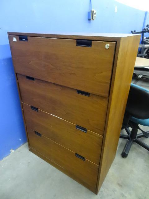 lot 221 image: 36" laminate 4 drawer lateral ...