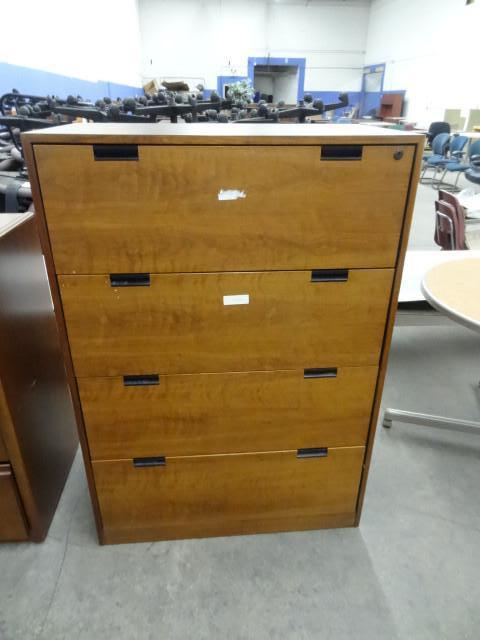 lot 230 image: 36" laminate 4 drawer lateral ...