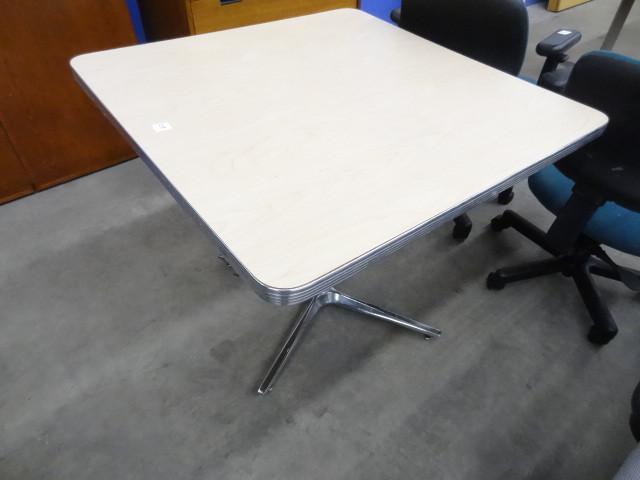 lot 235 image: 36 x 36 metal framed table....