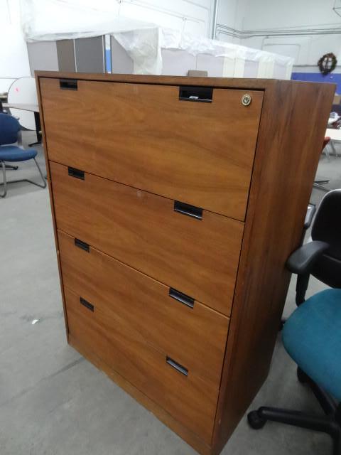 lot 239 image: 36" laminate 4 drawer lateral ...