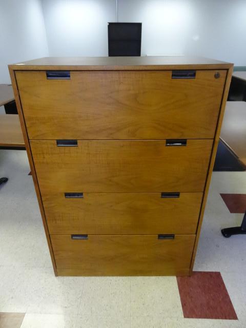 lot 24 image: 36" laminate 4 drawer lateral ...