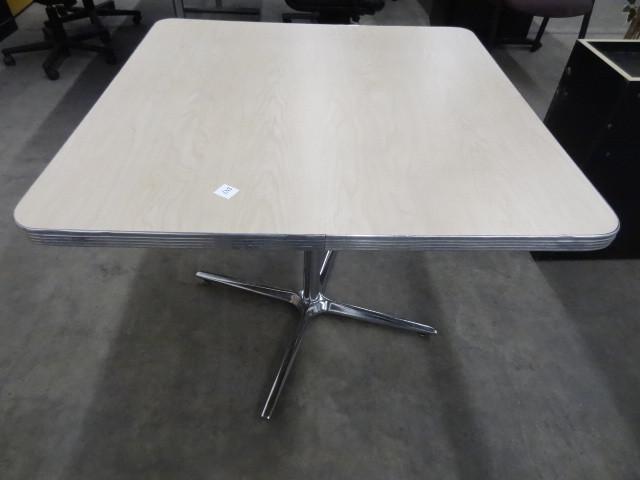 lot 247 image: 36 x 36 metal framed table....