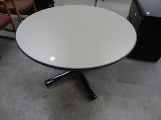 lot 265 image: 42" round metal framed table...