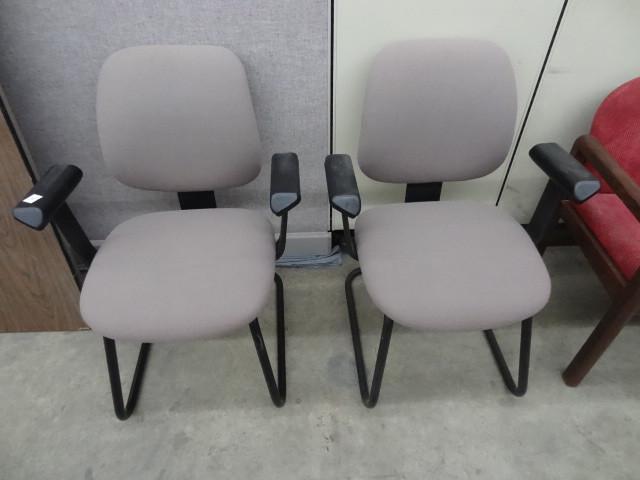 lot 307 image: 2 matching metal framed side chairs...
