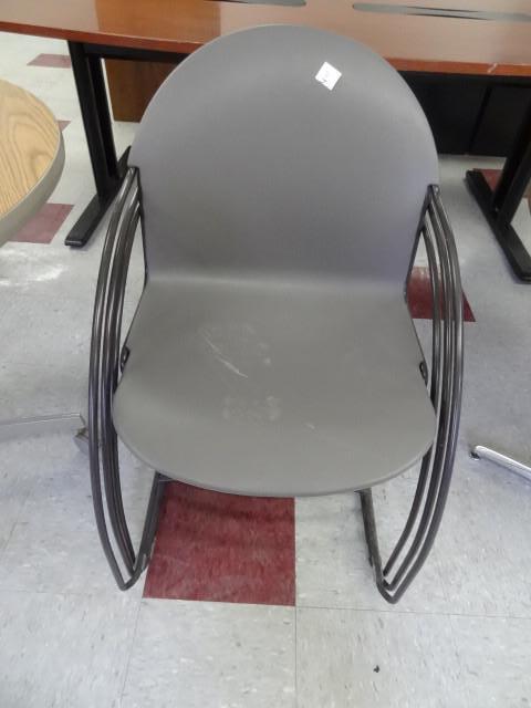 lot 49 image: 3 metal framed stack chairs...