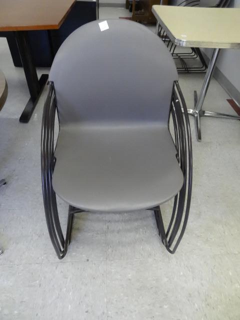 lot 51 image: 4 metal framed stack chairs...