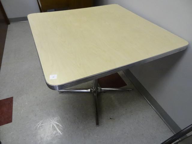 lot 54 image: 36 x 36 metal framed table...