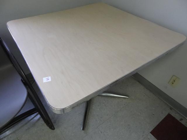 lot 58 image: 36 x 36 metal framed table...