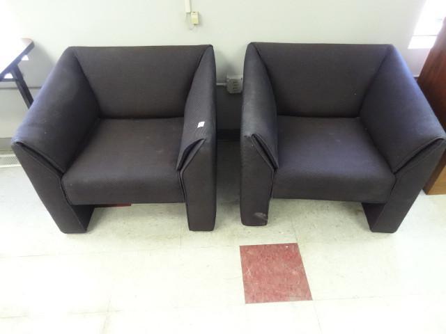 lot 66 image: 2 cushioned waiting room chairs...