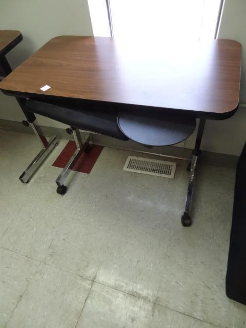 lot 67 image: 36 x 20 adjustable height table on ...