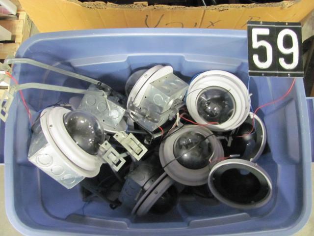 lot 59 image: Box of security cameras and parts. ...
