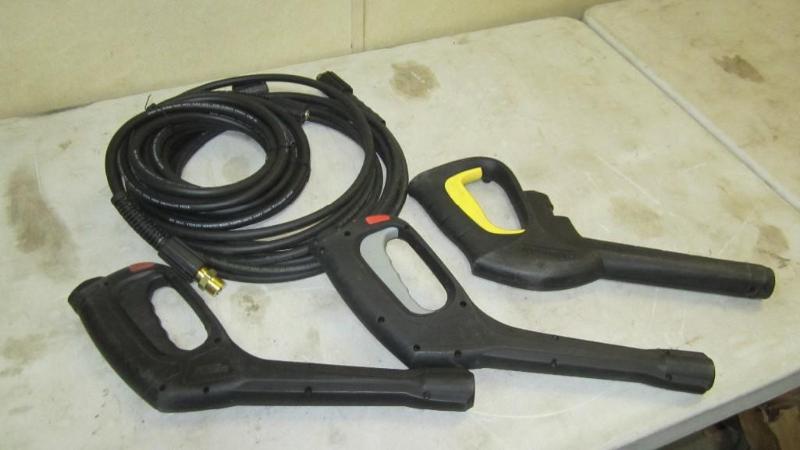 lot 100 image: pressure washer hoses and guns...