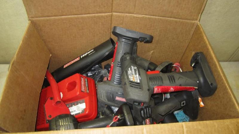 lot 55 image: craftsman tools, no batteries...