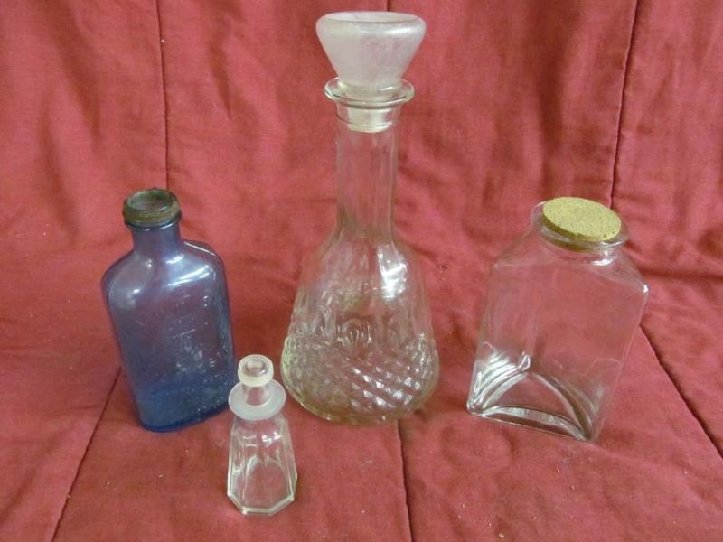 Decanter and 3 Bottles, 1 Milk of M...