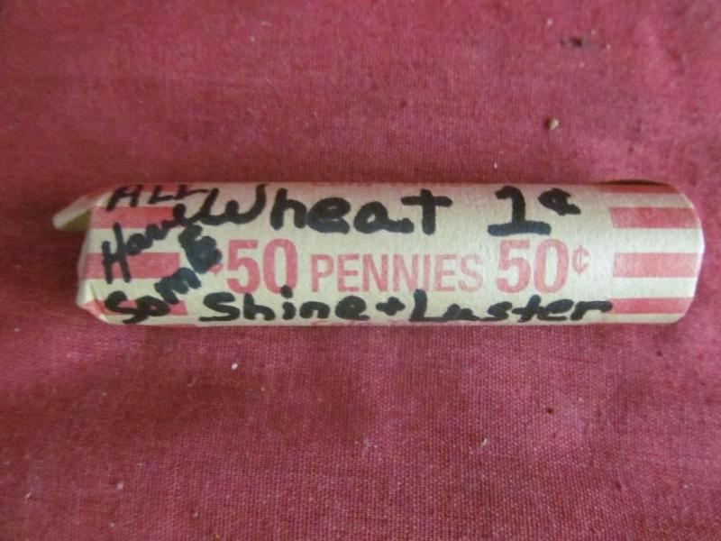 Roll of All Wheat Pennies with Some...