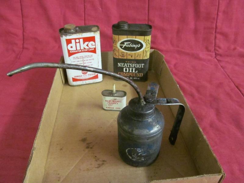 Oil Squirt Can and Vintage Shoe Oil...