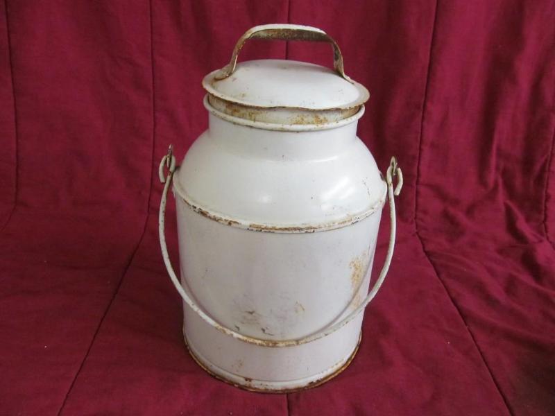 Small Covered Vintage Can with Hand...