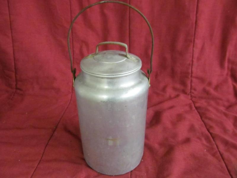 Vintage Aluminum Covered Can with H...