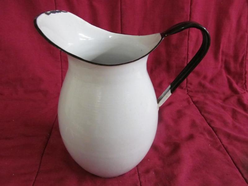 White Enamel&nbspWater Pitcher 13 ...