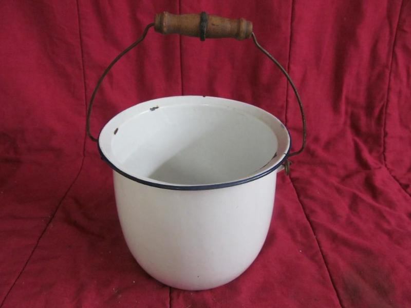 White Enamel Potty, 9 In Diameter...