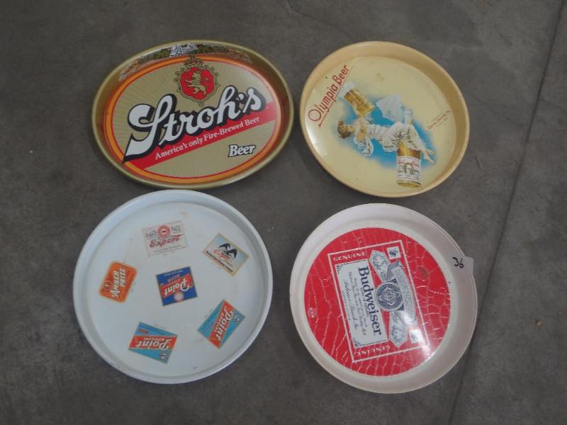 lot 36 image: (4) Collectible Beer Trays...