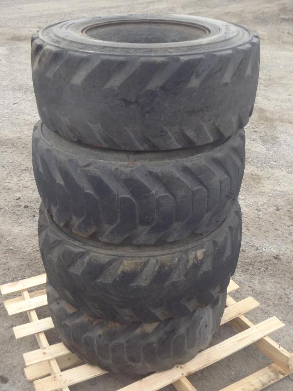 lot 4 image: (2) 1216.5 Skidloader Tires With 8...