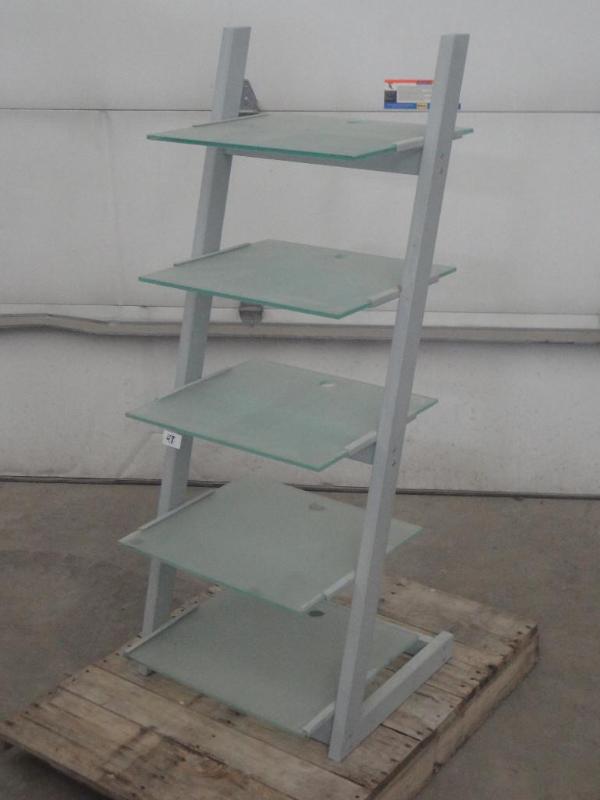 lot 48 image: 5-Level Steel Framed Shelf With Gla...