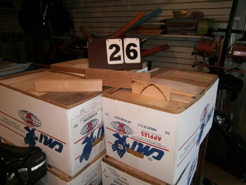 12 boxes wood samples, sections....