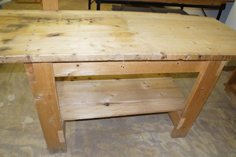 lot 33 image: Nice Wood Industrial  Shop Table