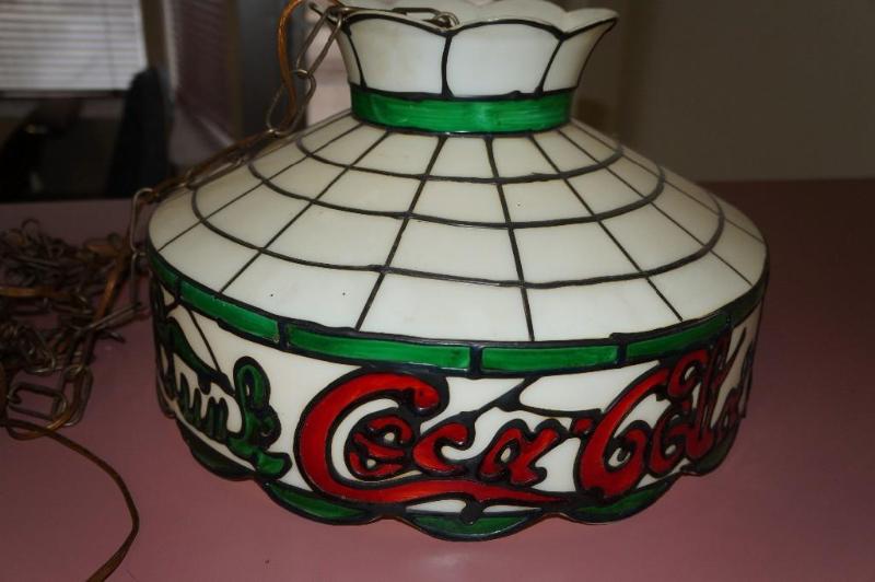 lot 8 image: Coca Cola Hanging Light Fixture