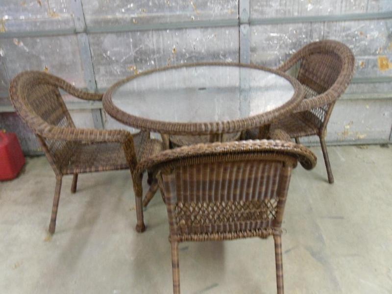 lot 1 image: Metal Frame wrapped in Wicker Patio...